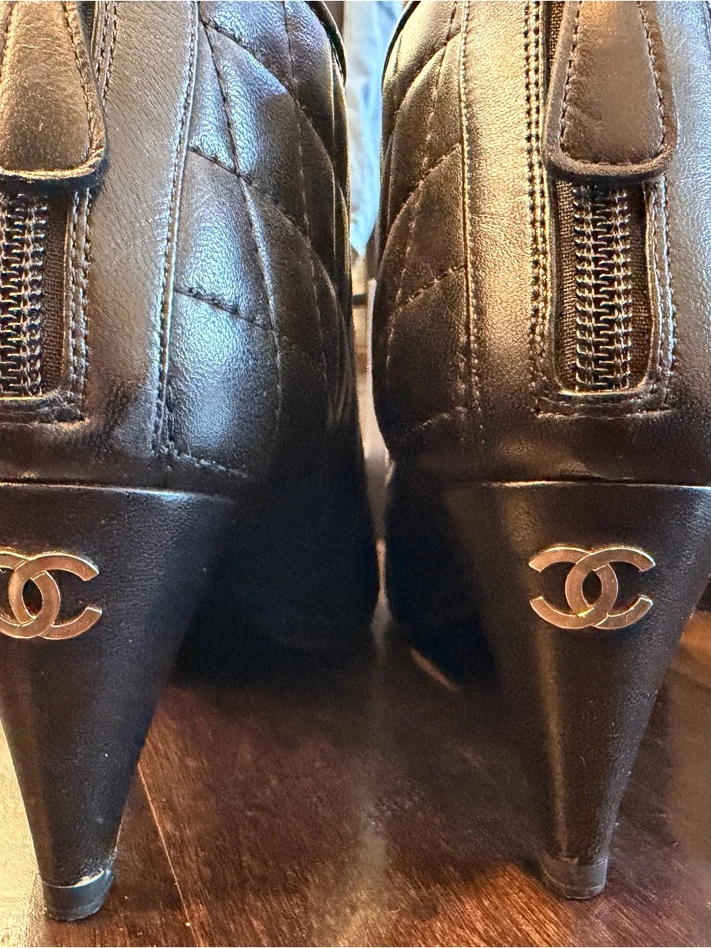 Chanel Lambskin Short Boots Size 6.5 $1325 MSRP